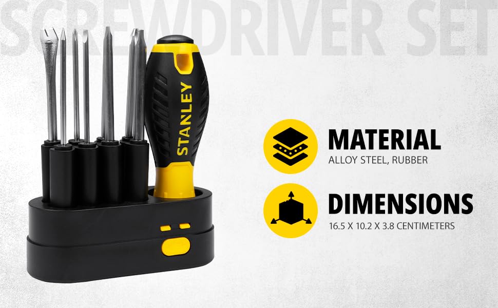 STANLEY STHT62511 9-Way Screwdriver Set With Storage Case For Home