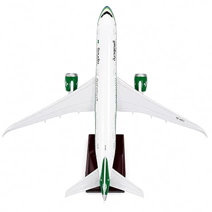 AIRPLANE DIECAST SAUDIA HZ-AR32 BOEING 787-10 DREAMLINER WITH LED LIGHT DISPLAY 47CM