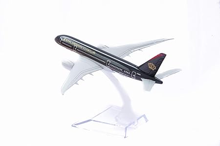 AIRPLANE DIECAST METAL ROYAL JORDANIAN BOEING 787 DREAM LINER 16CM