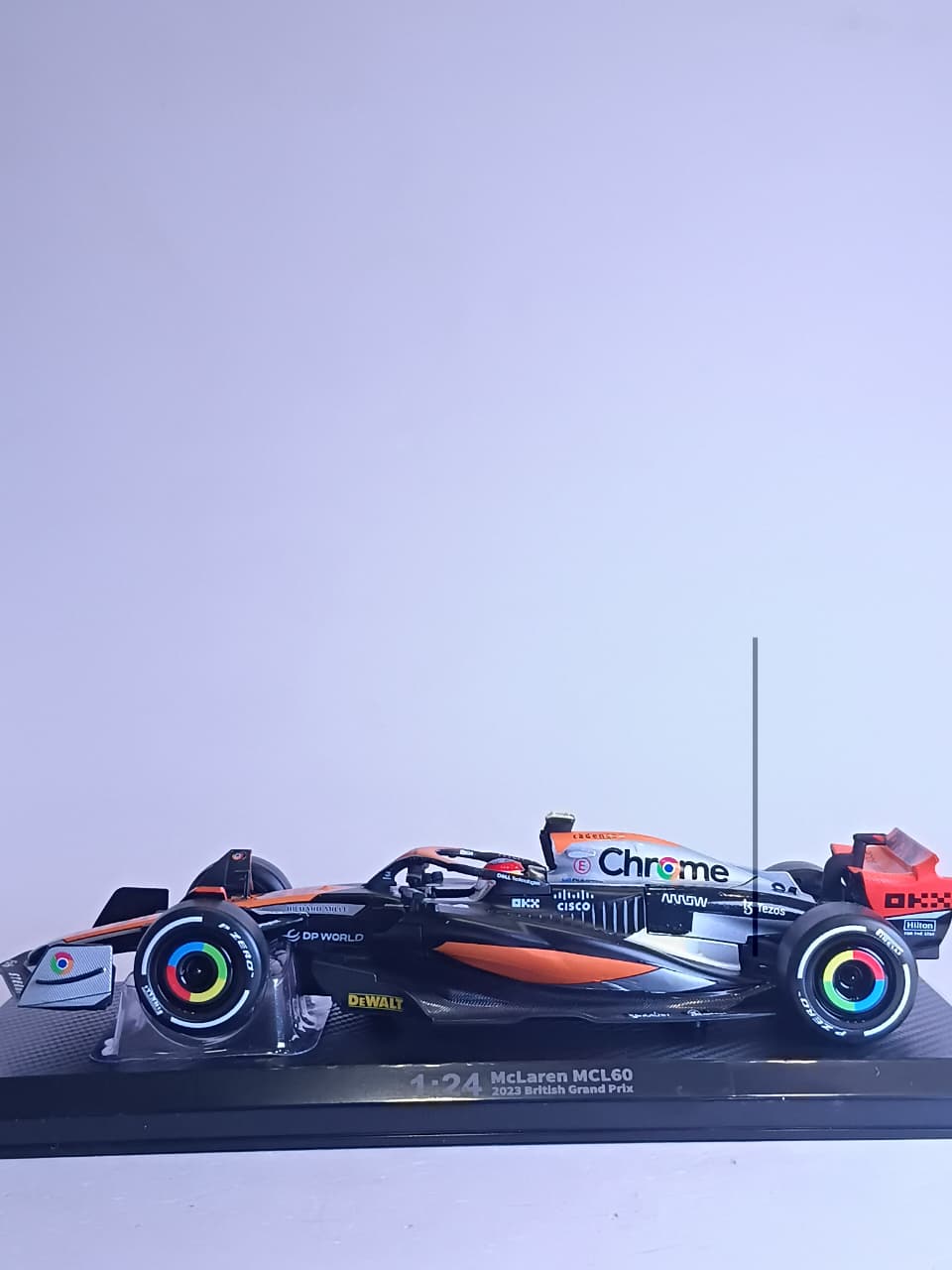 CCA 1:24 MCLAREN MCL60 F1 BRITISH GP 2023 DIE-CAST CHROME MODEL 68204T