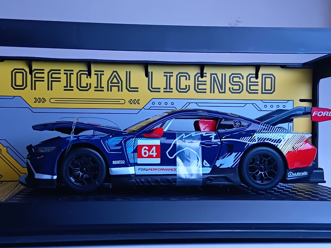 CCA FORD MUSTANG GT3 1:24  DIECAST SCALE MODEL 862293A BLUE