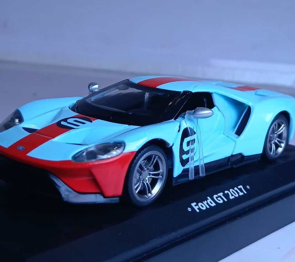 CCA GULF 1:42 FORD GT 2017 DIECAST MODEL 67057F CAR SKY BLUE/ORANGE