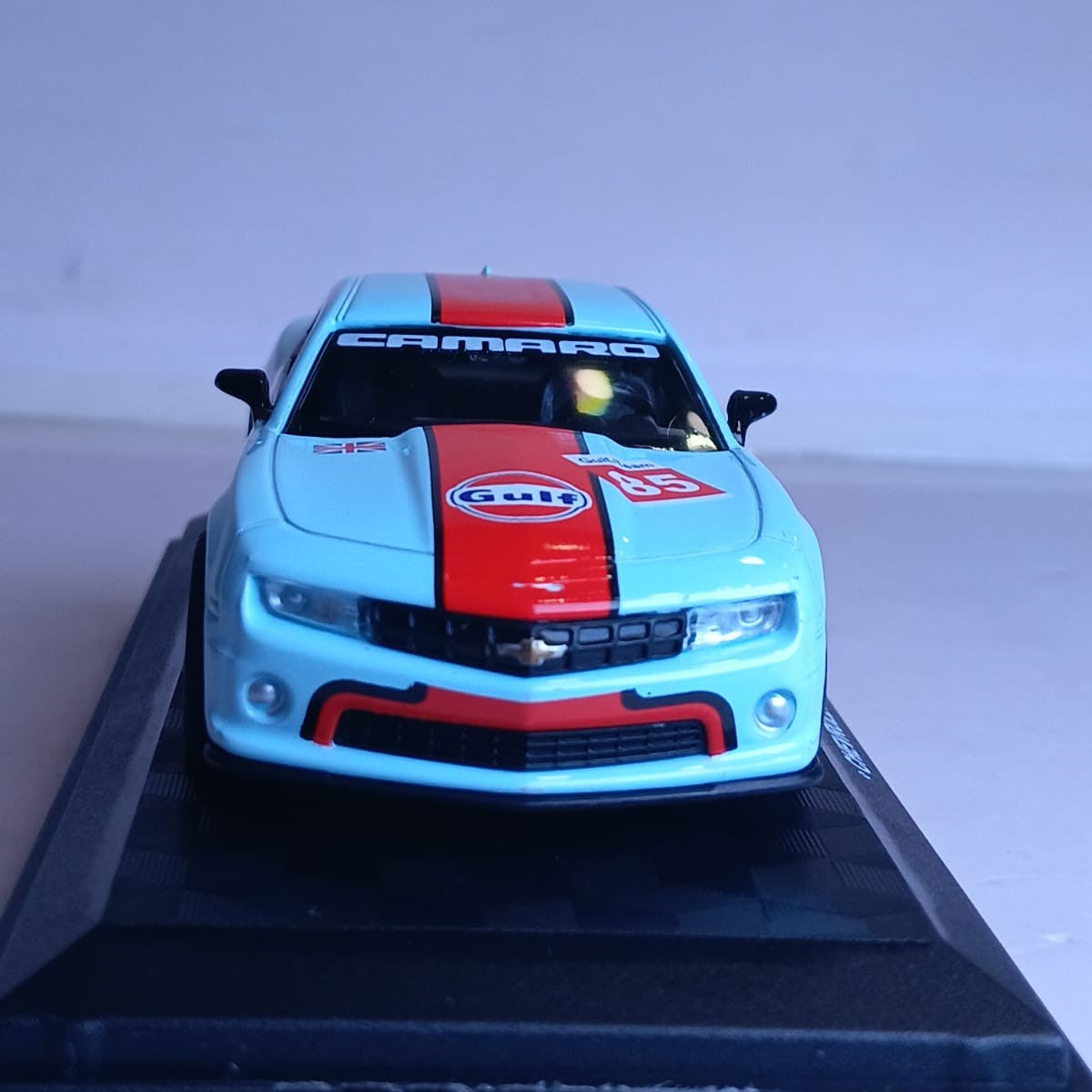 CCA GULF 1:43 2013 CHEVROLET CAMARO SS DIECAST MODEL 67026F CAR SKY BLUE/ORANGE