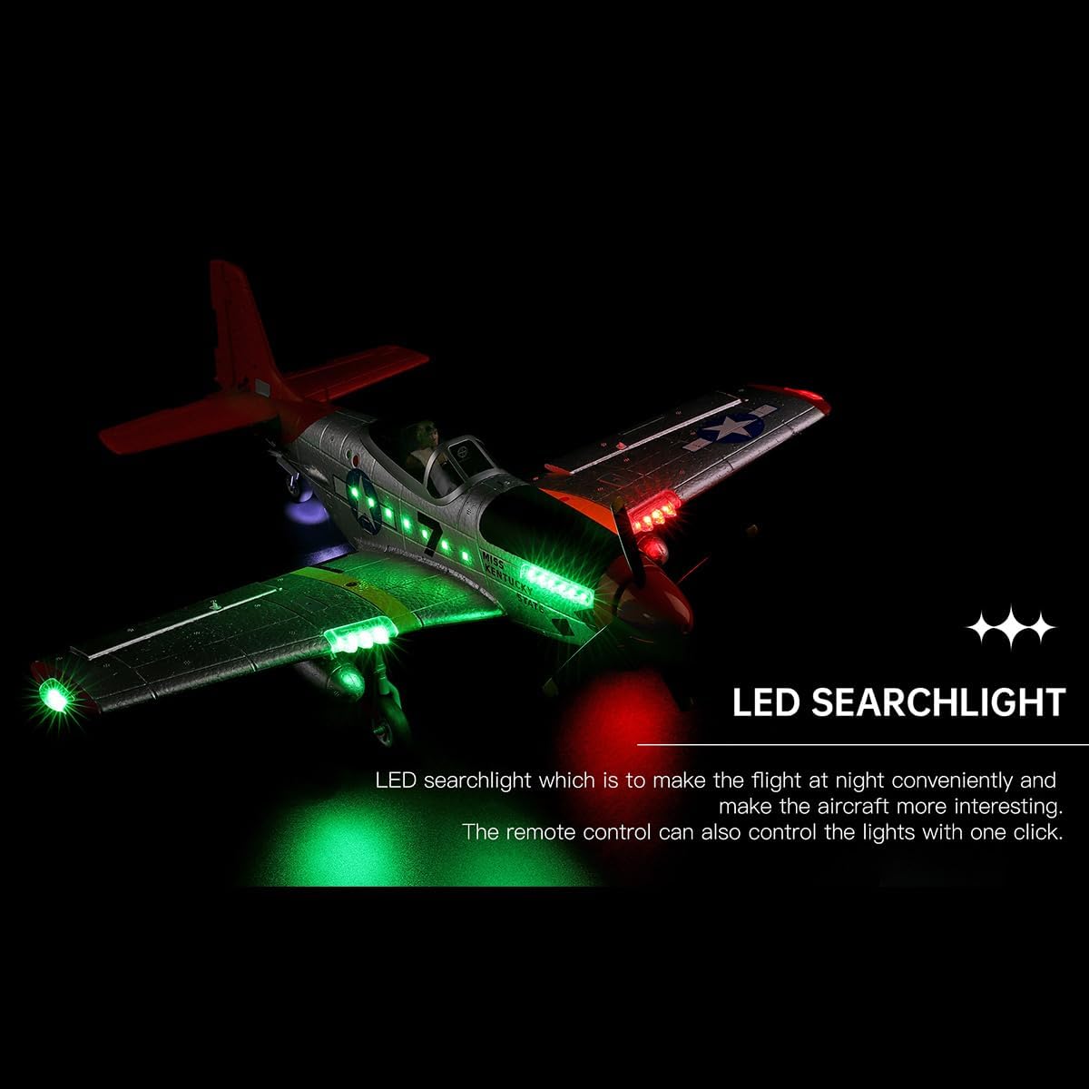 Helixsun XK A280 P-51 RC AIRPLANE, 3D/6G 2.4G 560Mm WINGSPAN
