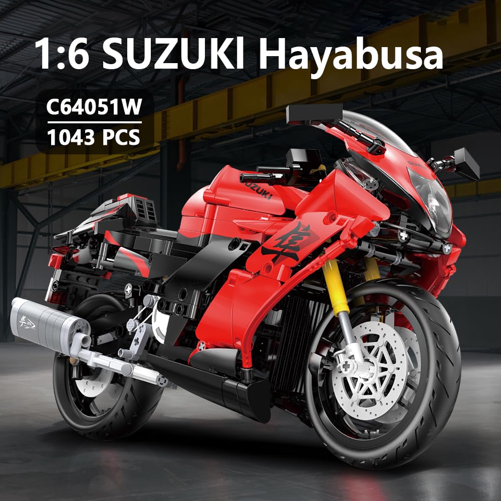 CADA C64051W MOTOR CYCLE BUILDING BLOCK SET 1:6 SUZUKI HAYABUSA 1043PCS OFFICIAL LICENSED