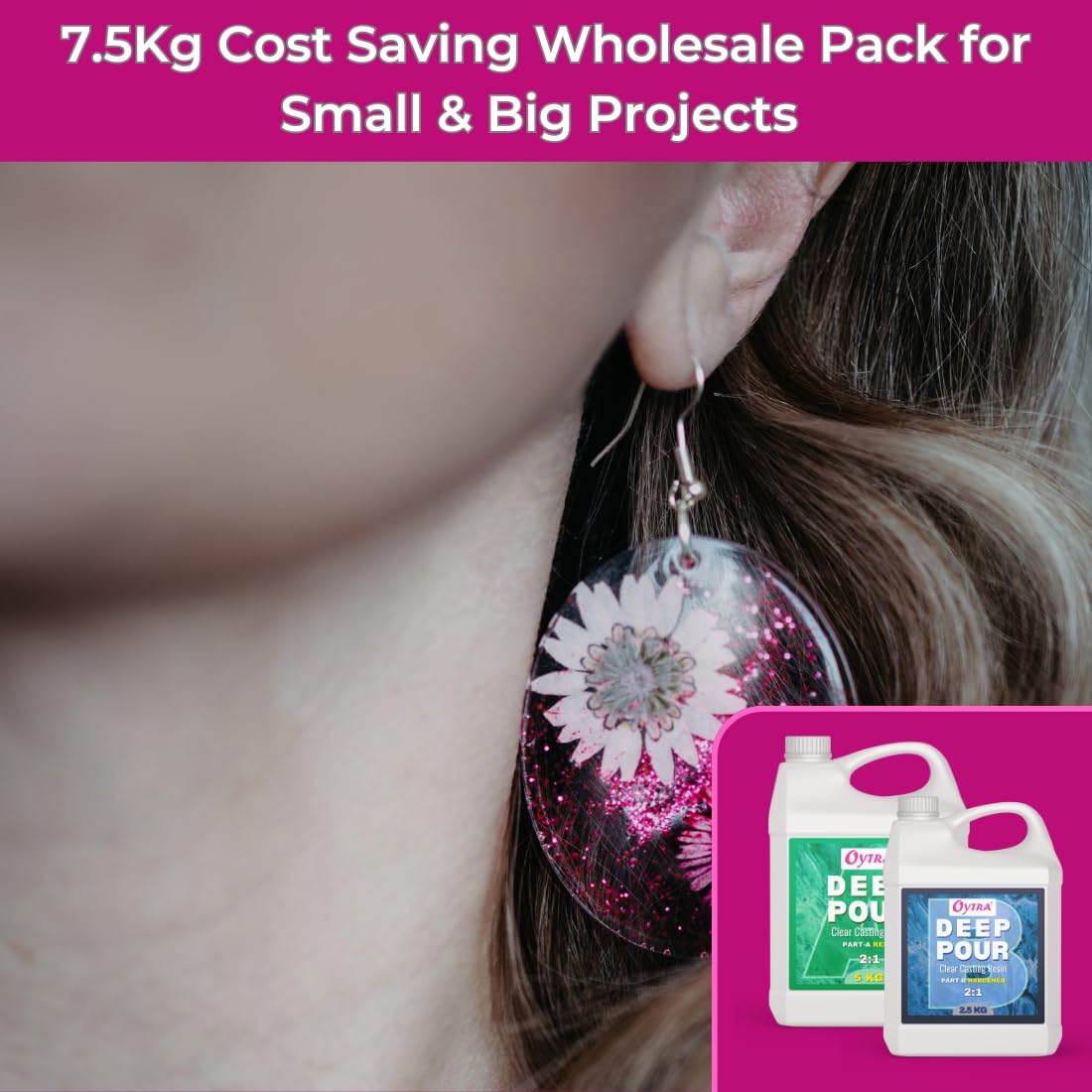 OYTRA RESIN DEEP POUR CASTING LIQUID HARDENER 7.5 KGS 2:1 RATIO
