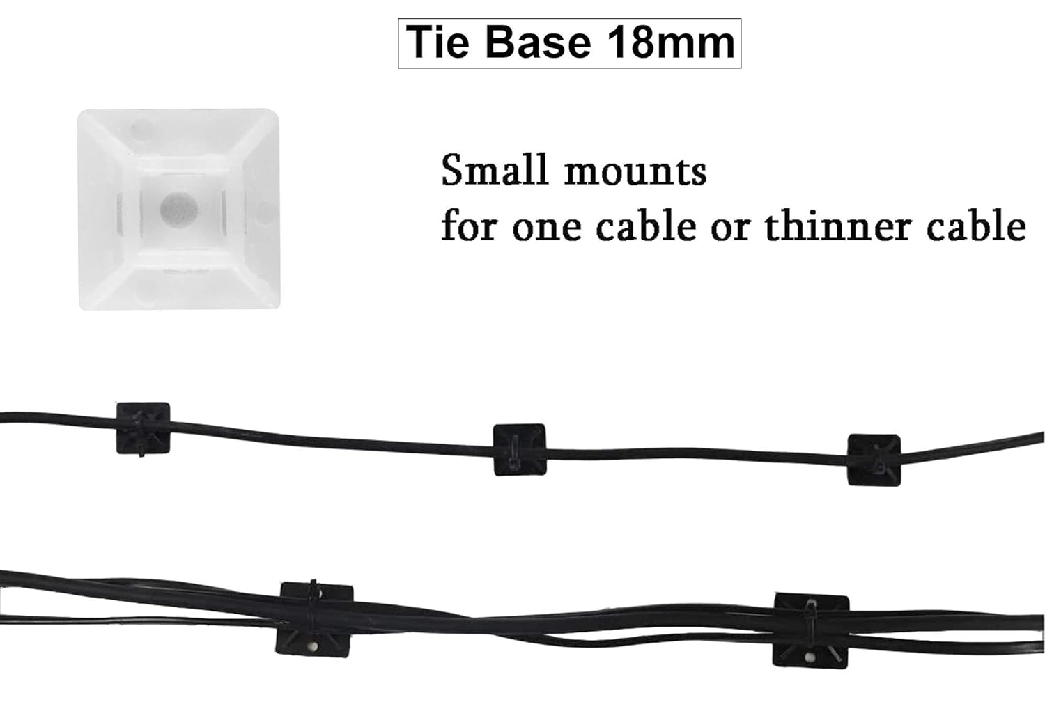 GILHOT TIEBASE SELF ADHESIVE ZIP CABLE TIE MOUNT FOR WIRE