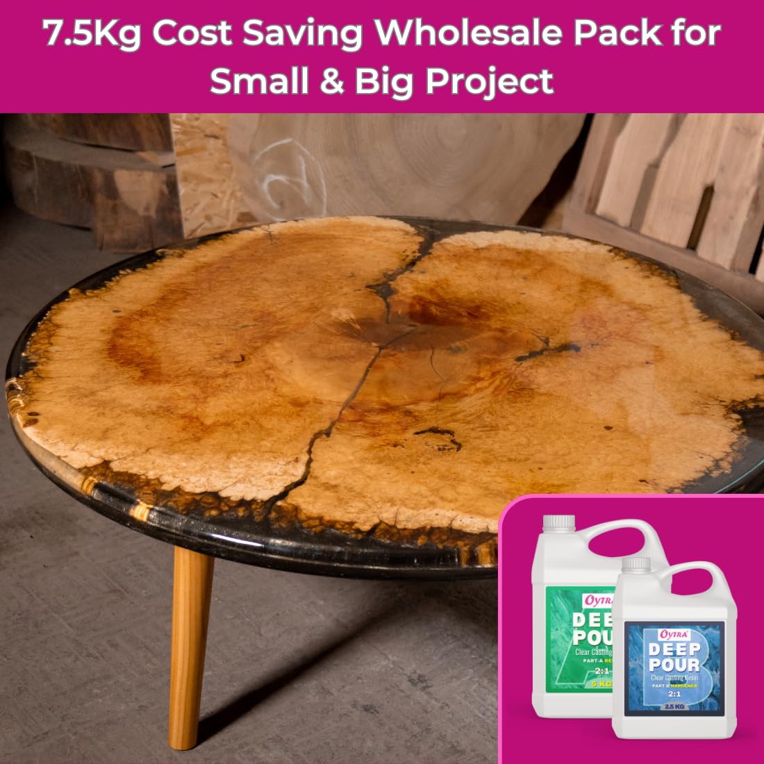 OYTRA RESIN DEEP POUR CASTING LIQUID HARDENER 7.5 KGS 2:1 RATIO