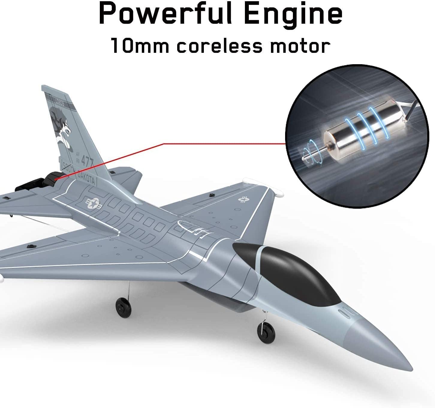 VOLANTEX RC JET F-16 FALCON 4 CH RC PLANE 2.4 GHZ RTF GRAY