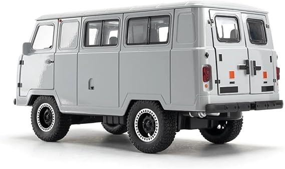 UAZ 31514 VAN 1:18 DIACAST CAR MODEL SR-1811B PULL BACK WITH SOUND & LIGHT (GRAY)