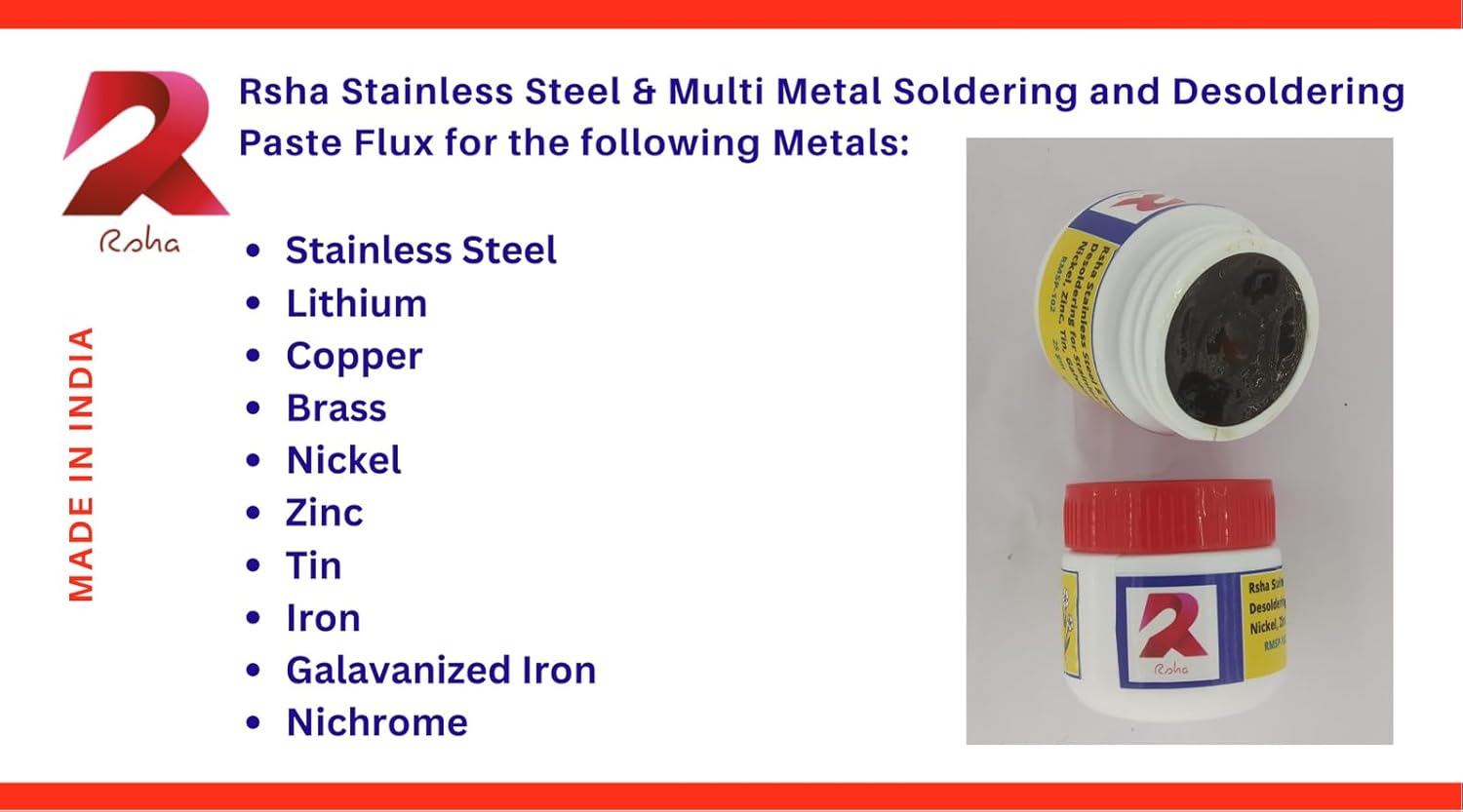 RSHA STAINLESS STEEL & MULTI METALS SOLDERING PASTE FLUX FOR SOLDERING AND DESOLDERING - 1 PACK 25 GM.
