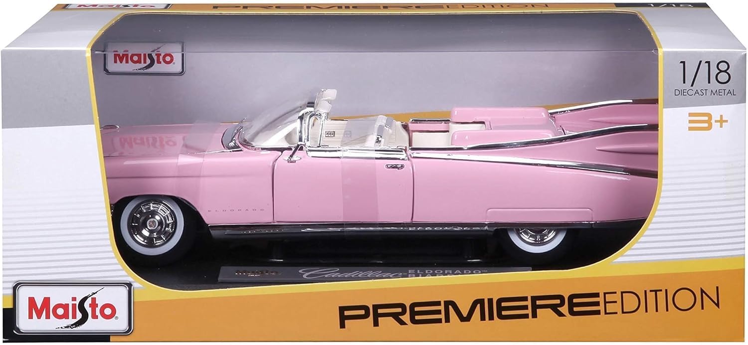 Maisto 1959 Cadillac Eldorado Biarritz Convertible, Pink Premiere 36813 1/18 Scale Die Cast Model Toy Car