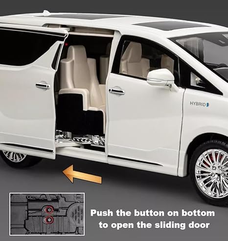 LEXUS LM300H 1:18 SCALE DIECAST CAR MODEL CZ1806 PULL BACK ALLOY WITH OPENABLE DOORS, SOUND & LIGHT