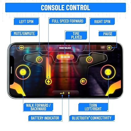 MOONWALKER WALKING AND TALKING ROBOT - IN-BUILT BLUETOOTH SPEAKER, CLAP DETECTION, RECHARGEABLE BATTERY, C TYPE USB CHARGING, VOICE COMMANDS, REMOTE AND APP CONTROL ( BLUE )