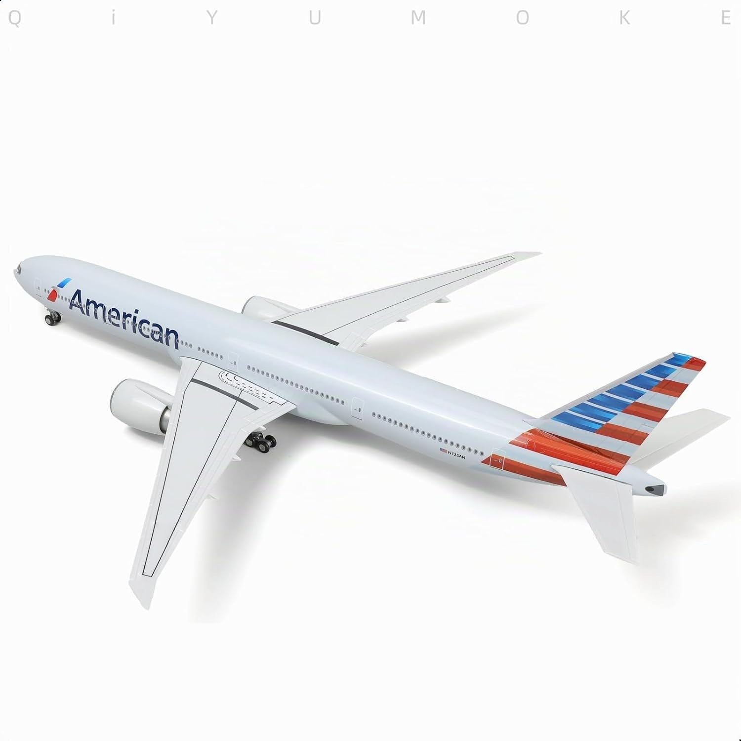 AIRPLANE DIECAST AMERICAN AIRLINES N725AN BOEING 777-300ER WITH LED LIGHT DISPLAY 47CM