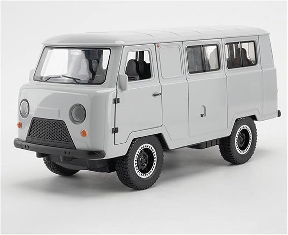 UAZ 31514 VAN 1:18 DIACAST CAR MODEL SR-1811B PULL BACK WITH SOUND & LIGHT (GRAY)