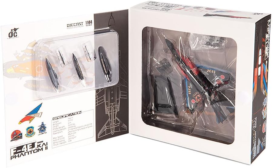 JC WING DIECAST AIRPLANE F-4EJ PHAHTOM BLACK 1/144