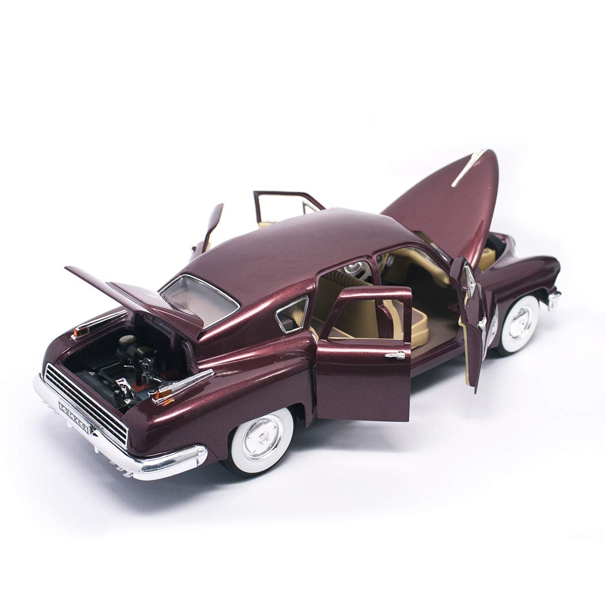 DIE CAST ROAD SIGNATURE 1948 TUCKER TORPEDO 1/18 SCALE BURGUNDY NO:92268