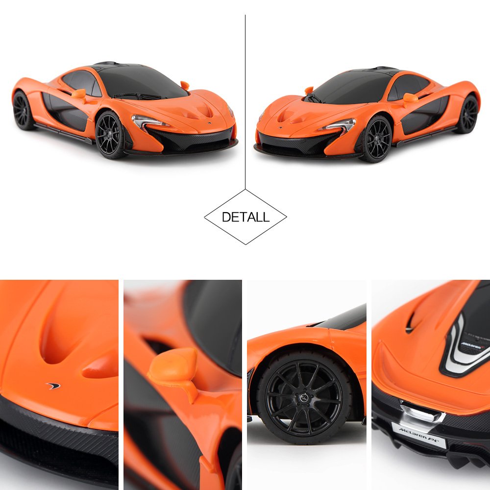 RASTAR MCLAREN SENNA 96700 RC CAR 1/24 SCALE (ORANGE & BLACK)
