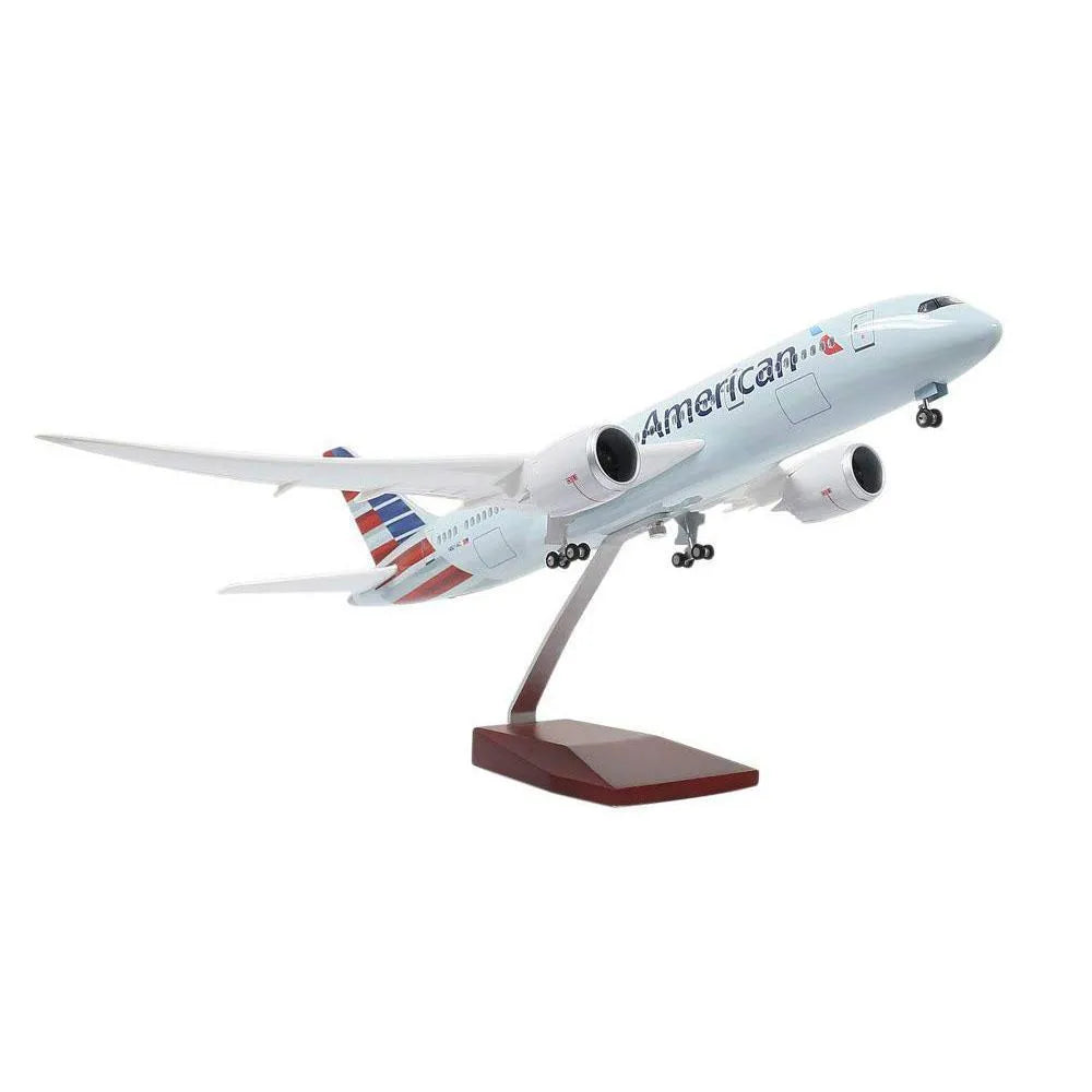 AIRPLANE DIECAST AMERICAN N801AC BOEING 777-300ER WITH LED LIGHT DISPLAY 47CM