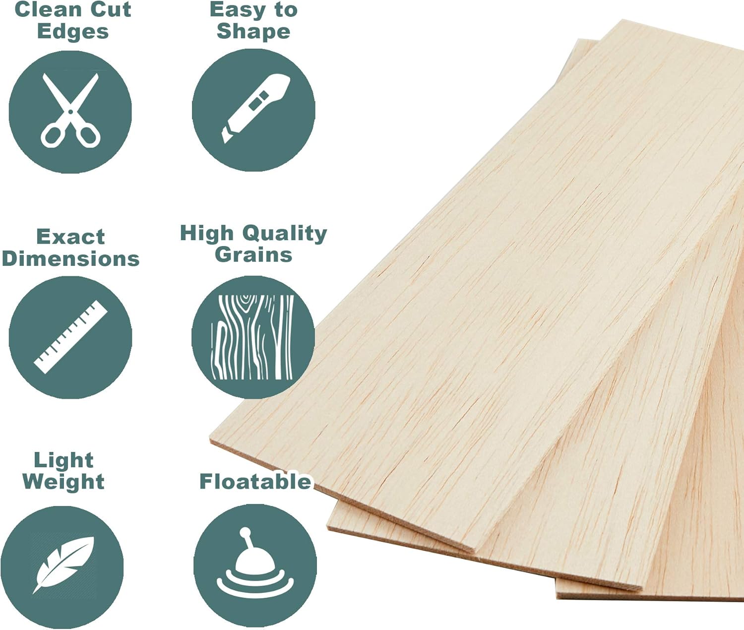 Balsa Wood Sheets Assorted Pack – 1–2 mm Thickness, 29.5–99 cm Length (21 Pcs) | RC &amp; Hobby Craft Building Material