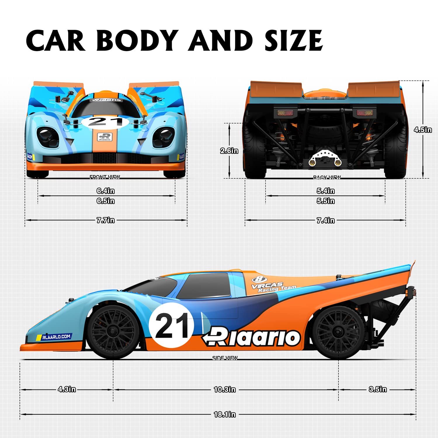 RLAARLO SUPERCAR AK-917 1/10 METAL VERSION BRUSHLESS RTR ON-ROAD CARS (BLUE & ORANGE)