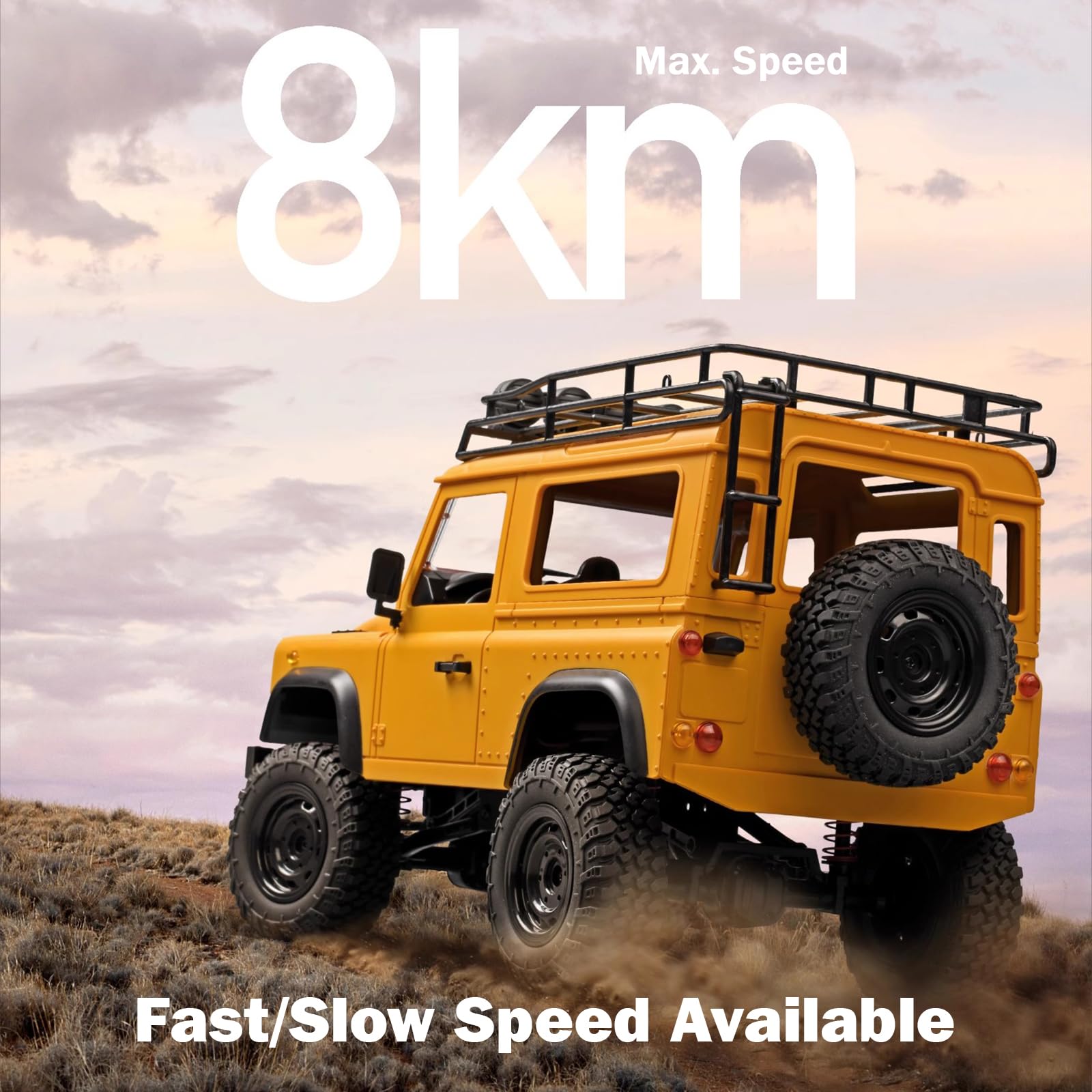 MN MODEL LAND ROVER DEFENDER MN98 1/12 2.4G 4WD RC CRAWLER (YELLOW)