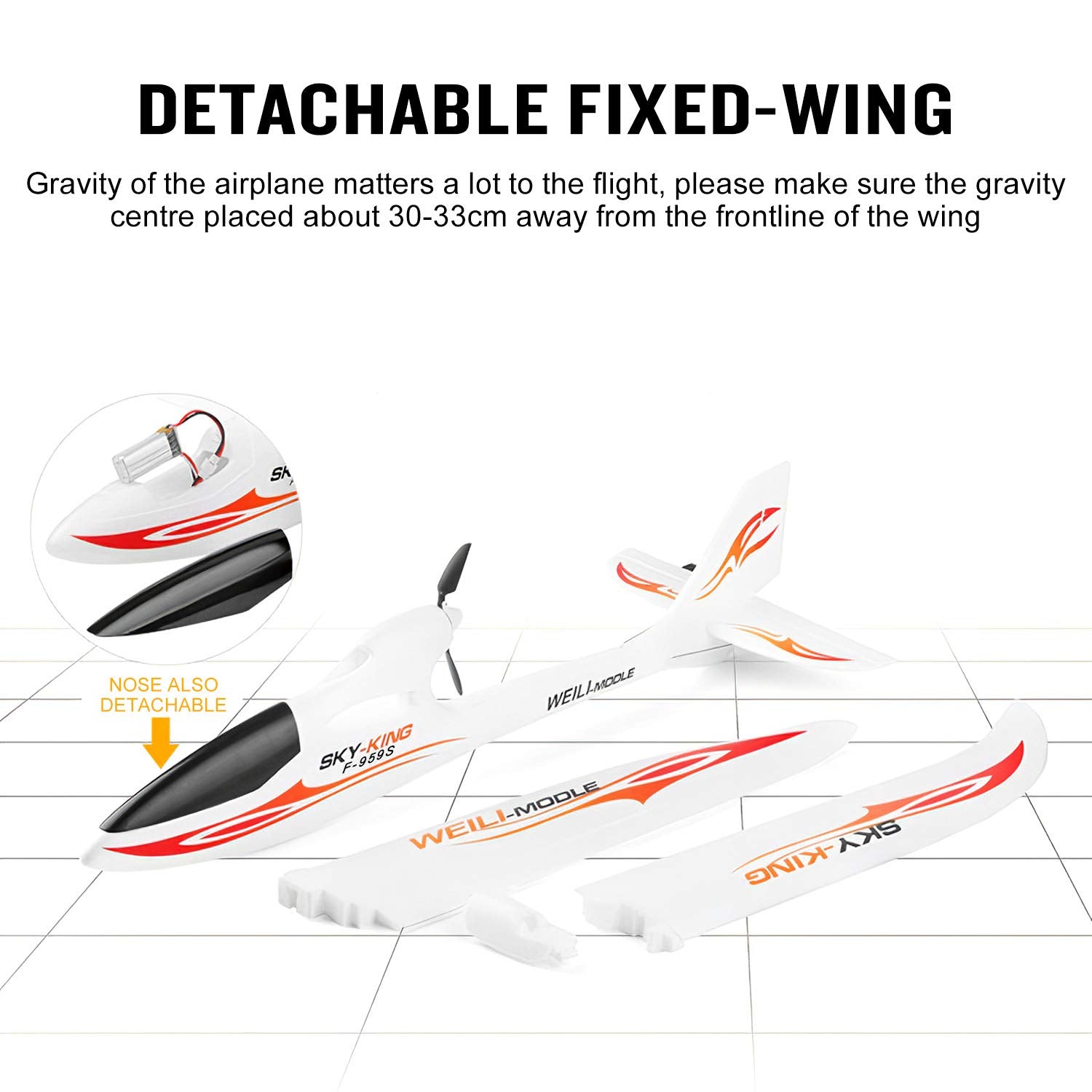 WLTOYS F959S SKY-KING 2.4G 3CH 6-AXIS RTF RC AIRPLANE BLUE