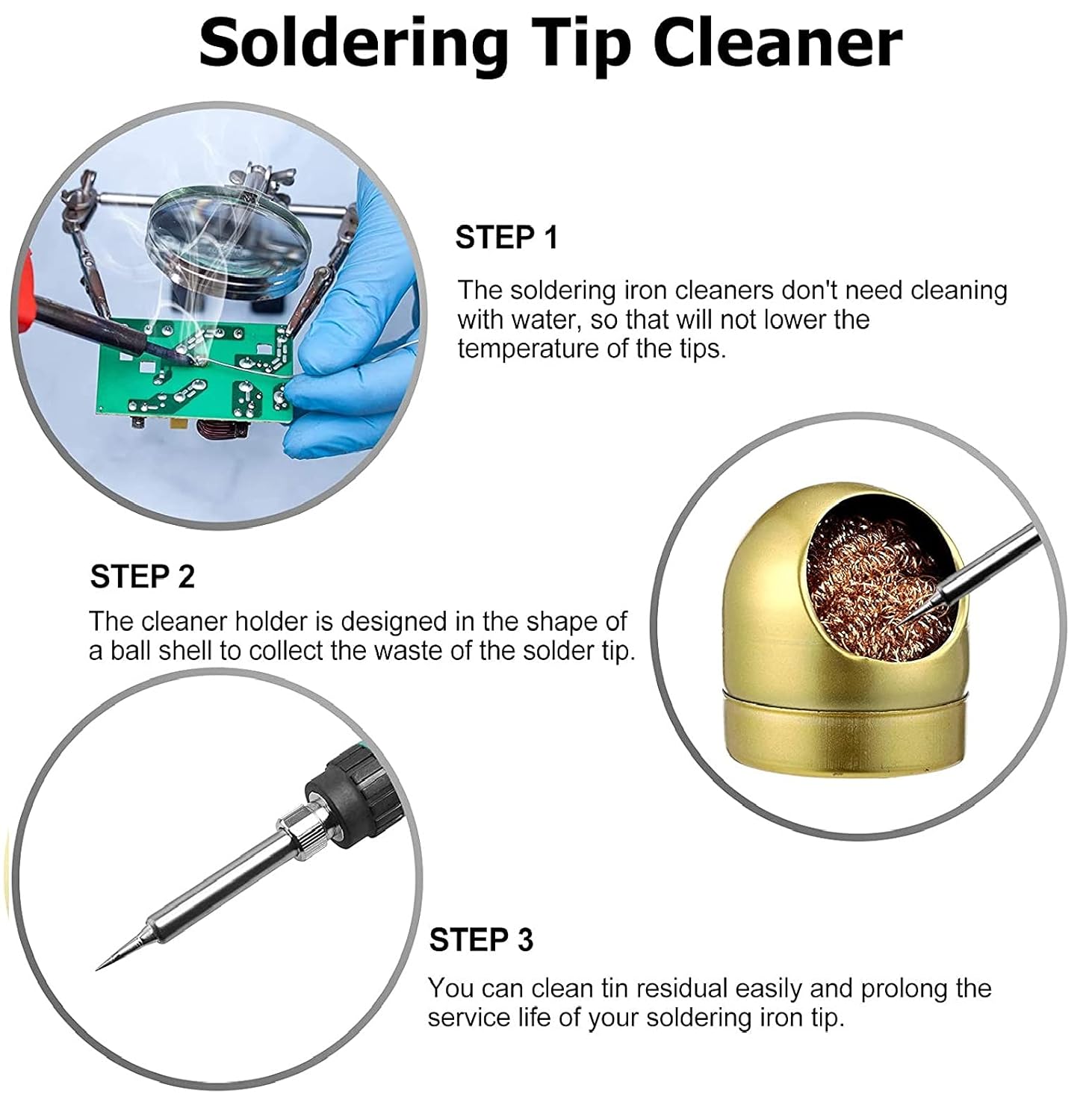 CATCHEX METAL WIRE WELDING SOLDERING SOLDER IRON TIP OR BIT CLEANER STEEL BALL MESH TOOL
