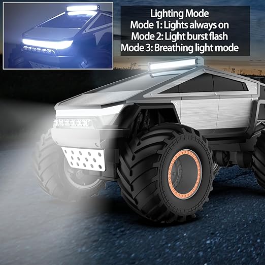 MONSTER 1/14 PICK UP  Q202 CYBERPUNK PICKUP OFF-ROAD MONSTER TRUCK BIG WHEEL ALL-TERRAIN CAPABILITY SHOCK ABSORBER SYSTEM WITH LIGHTS MUSIC