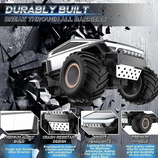 MONSTER 1/14 PICK UP  Q202 CYBERPUNK PICKUP OFF-ROAD MONSTER TRUCK BIG WHEEL ALL-TERRAIN CAPABILITY SHOCK ABSORBER SYSTEM WITH LIGHTS MUSIC