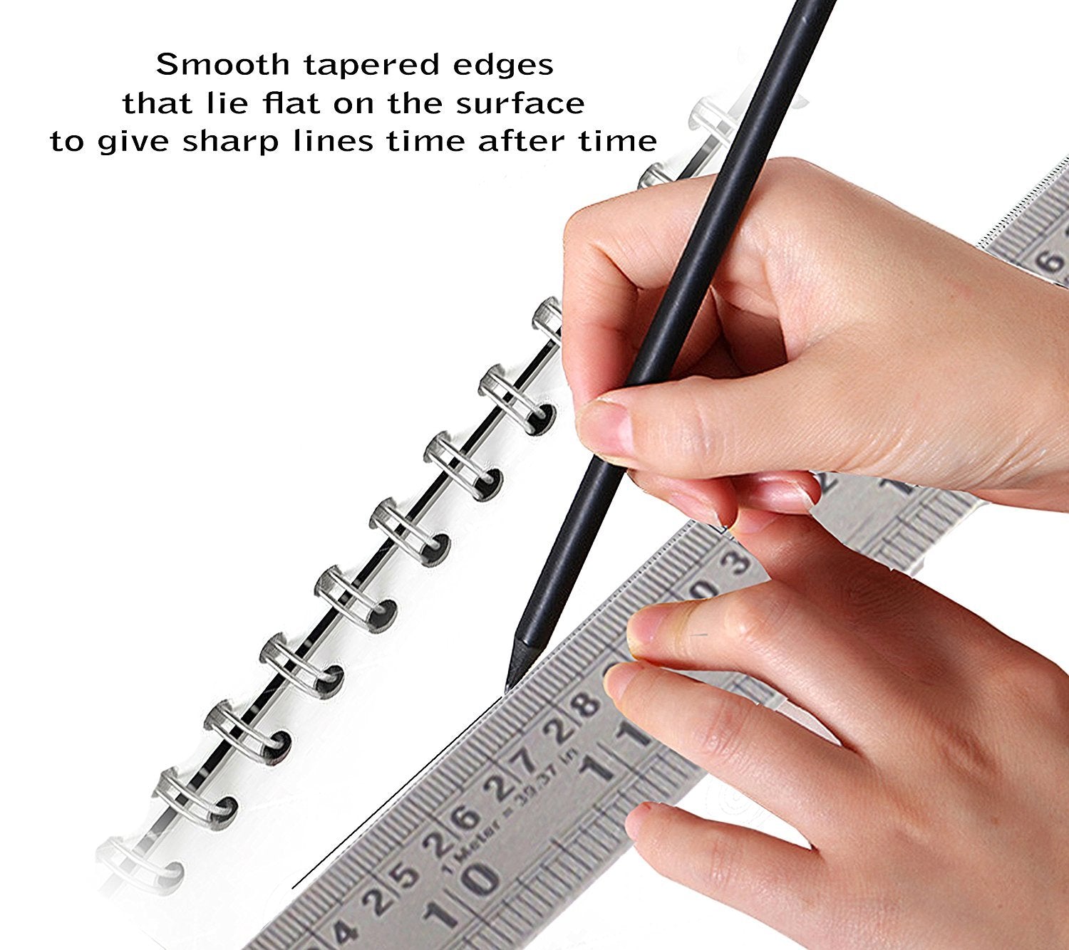 Tia Crafts 24 Inch, 60 Cm Stainless Steel Ruler Scale Long Double