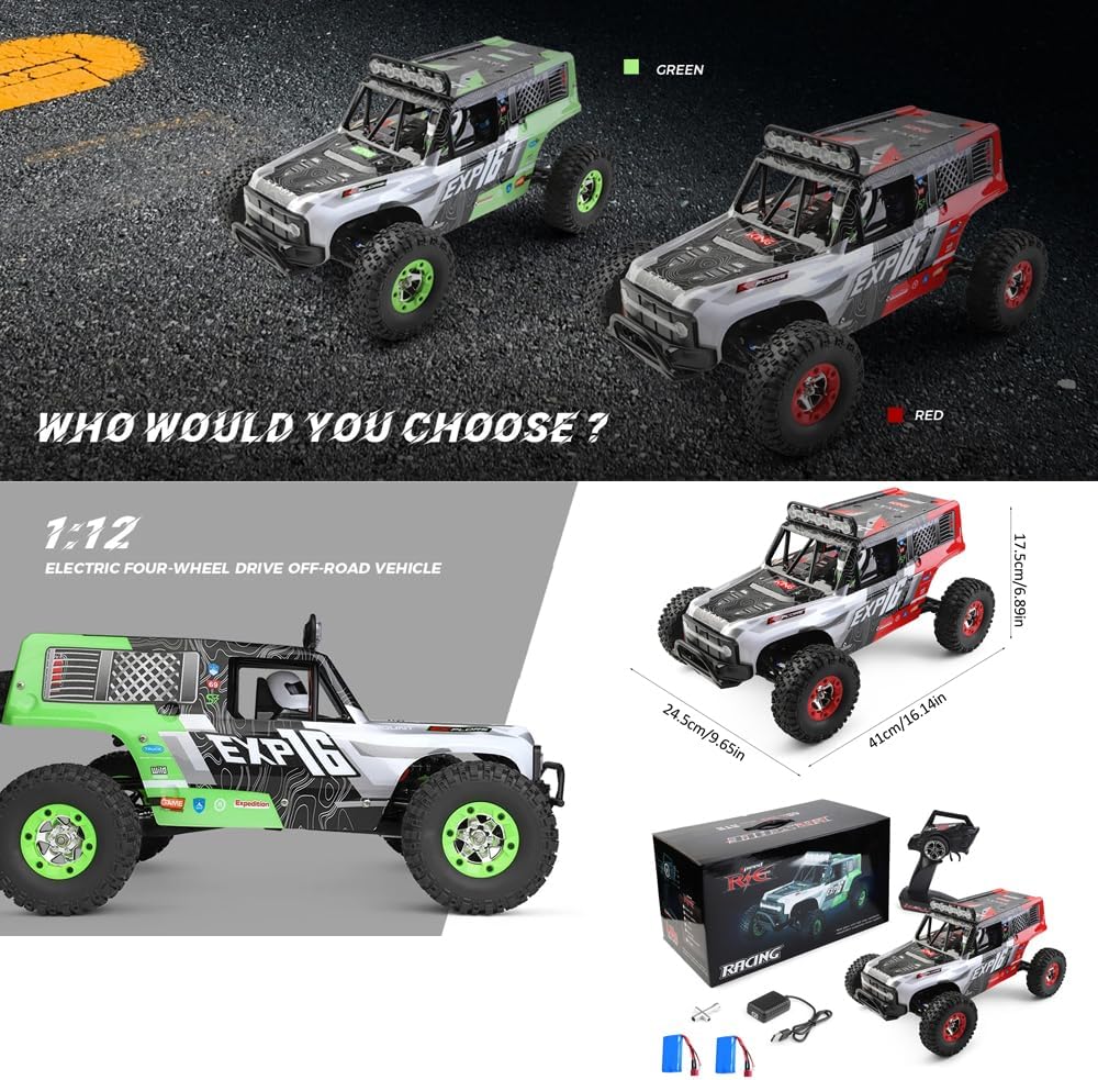 WLTOYS SPEED R/C 124006 RC Car 1:12 2.4G 4WD 40KM/H Off-Road RC CRAWLER RTR GREEN