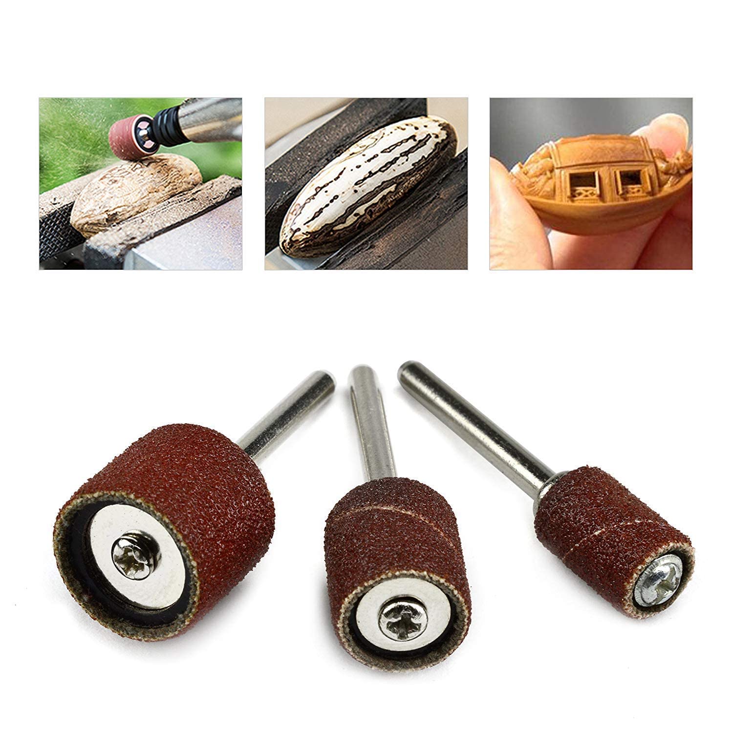 ING 51PCS SANDDRUM SET FOR DREMEL & ALL OTHER ROTARY TOOLS WITH 51 REPLACEABLE SANDBANDS & 6 RUBBER DRUM MANDRELS