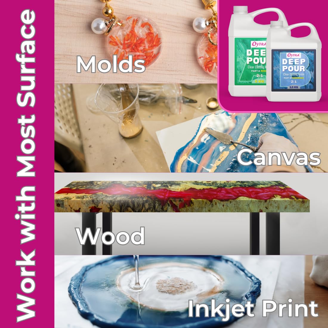 OYTRA RESIN DEEP POUR CASTING LIQUID HARDENER 7.5 KGS 2:1 RATIO