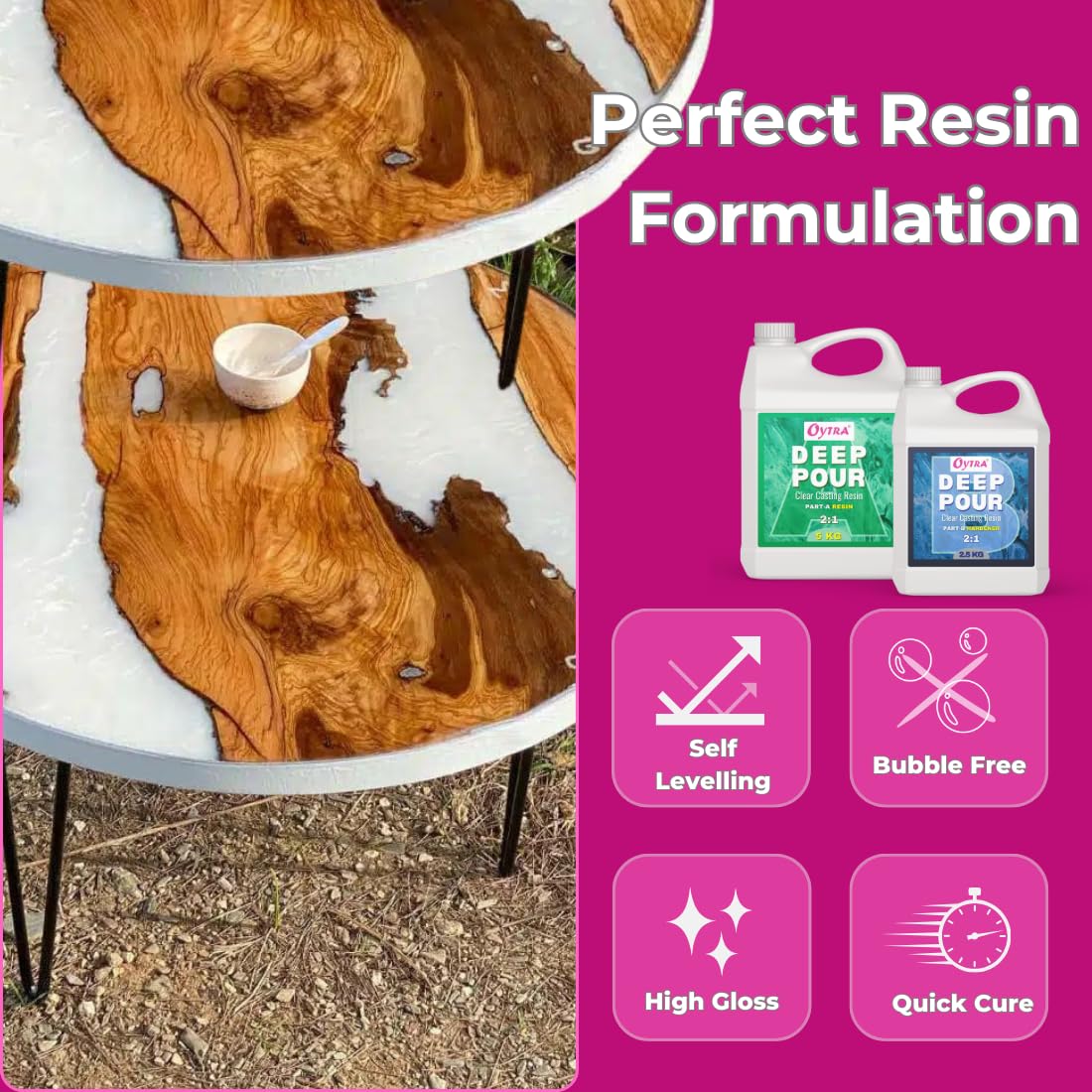 OYTRA RESIN DEEP POUR CASTING LIQUID HARDENER 7.5 KGS 2:1 RATIO