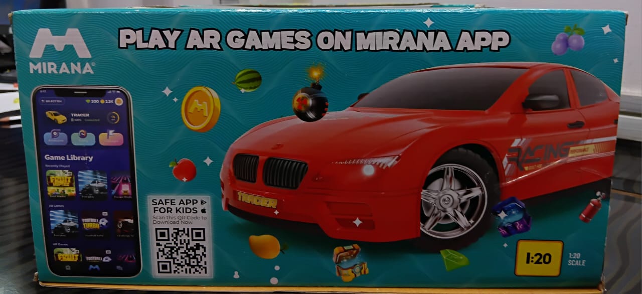 MIRANA WATCH CONTROL TRACER RC CAR HAND & APP CONTROL WITH BLUETOOTH SPEAKER C-TYPE CHARGING HIGH SPEED RACING ( YELLOW )