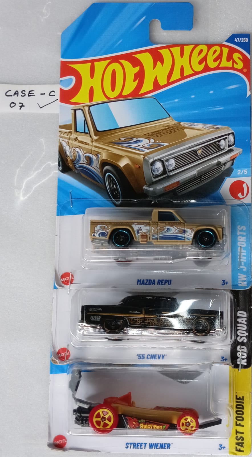 HOT WHEELS - CASE C (2025) - BASIC CAR ASSORTED (PACK OF 3 )-DIECAST