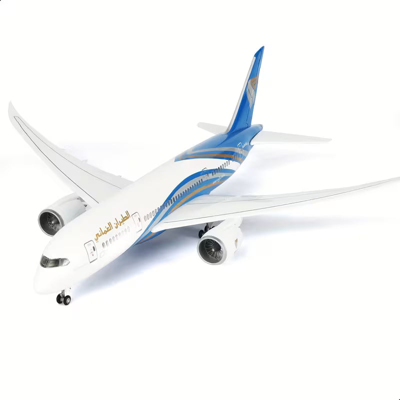 AIRPLANE DIECAST OMAN AIR A40-SA BOEING 787-9 DREAMLINER WITH LED LIGHT DISPLAY 47CM