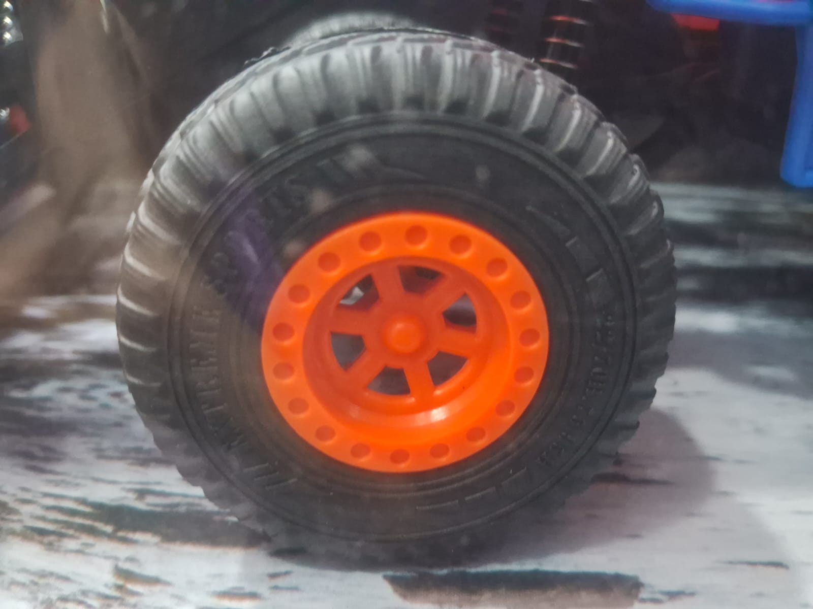 MIRANA  MEGA RANGER APP AND REMOTE CONTROL CAR - DUAL MOTOR, LED HEADLIGHTS, SMOKE EXHAUST, 6 DRIVE WHEEL, 2000 MAH LI-ION RECHARGEABLE BATTERY, C TYPE USB CHARGING (BLUE & ORANGE)