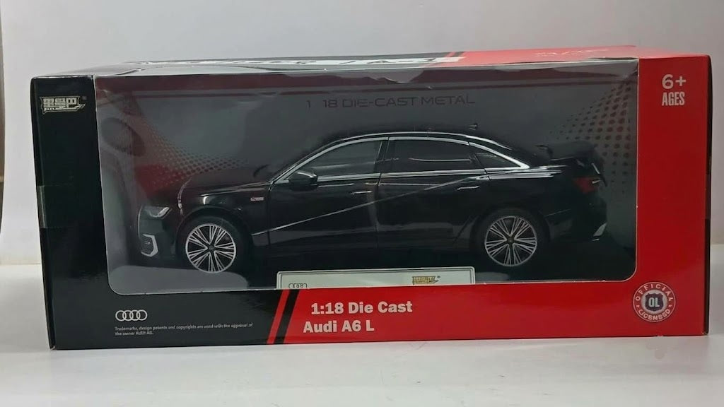 AUDI A6 L H1072 1:18 OPENING DOORS AND LIGHT WITH SOUND FUNCTION DIE-CAST MODEL BLACK