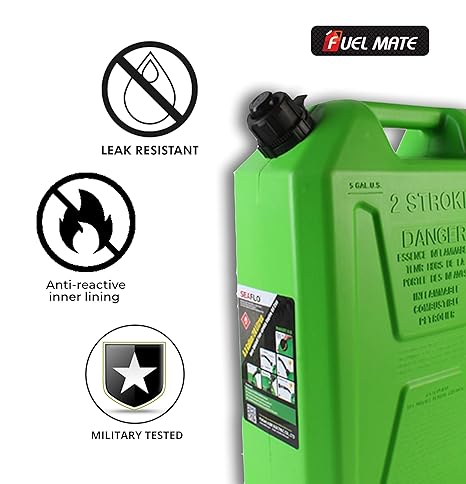JTI FUELMATE 20 L GREEN PLASTIC JERRY CAN WITH INTEGRATED SPOUT