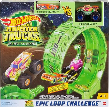 HOT WHEELS MONSTER TRUCKS GLOW IN THE DARK EPIC LOOP CHALLENGE (PRODUCT NO:HBN02)