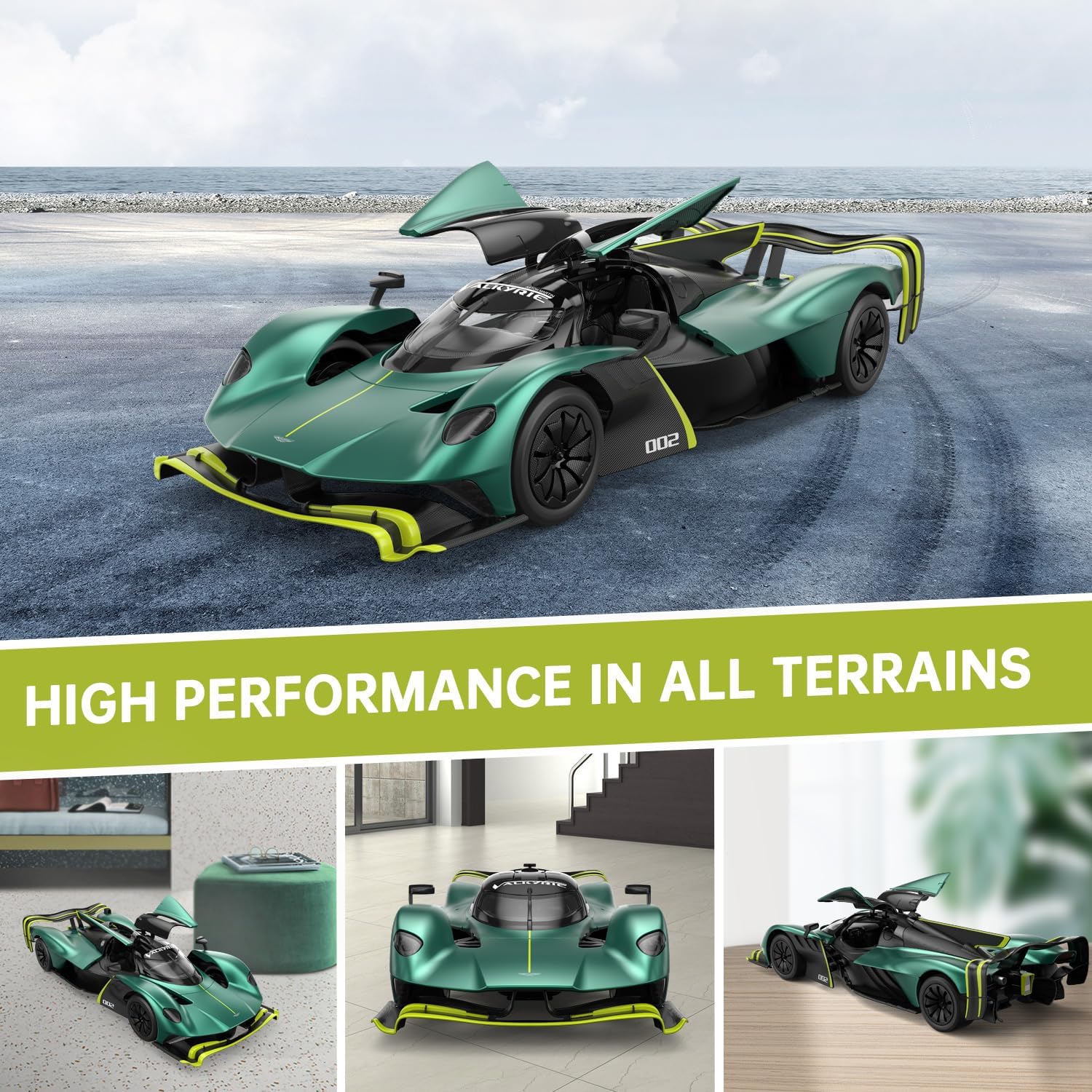RASTAR 92106 VALKYRIE ASTON MARTIN  1/14SCALE NO:002 GREEN & BLACK