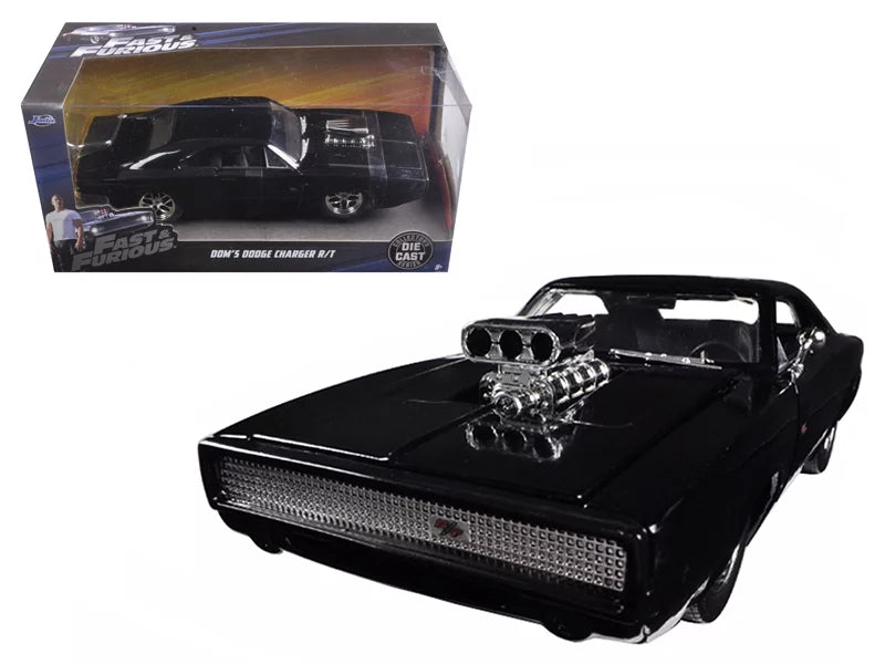 JADA DOM's DODGE CHARGER R/T BLACK  DIECAST CAR MODEL