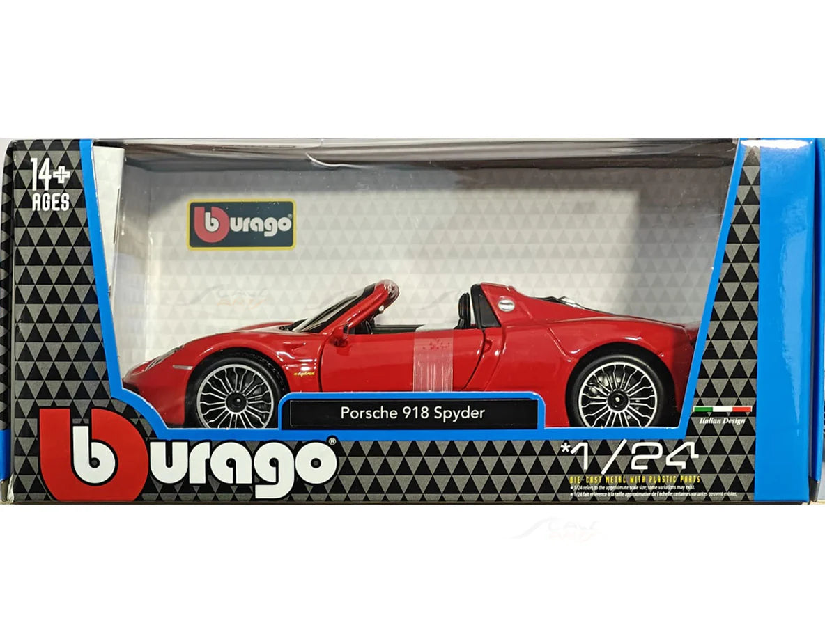 BBURAGO PORSCHE 918 SPYDER RED 1:24 SCALE 91076