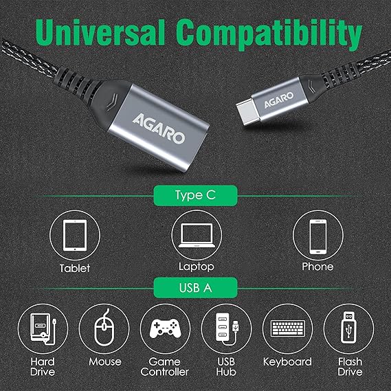 AGARO USB TYPE C TO USB 3.0 OTG CABLE