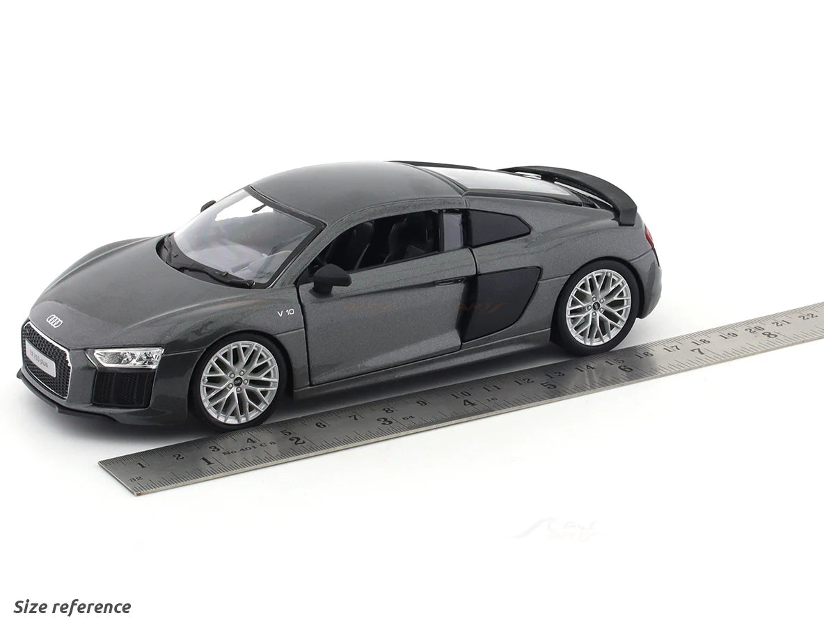 MAISTO AUDI R8 V10 1/24 GREY SCALE MODEL CAR 51281