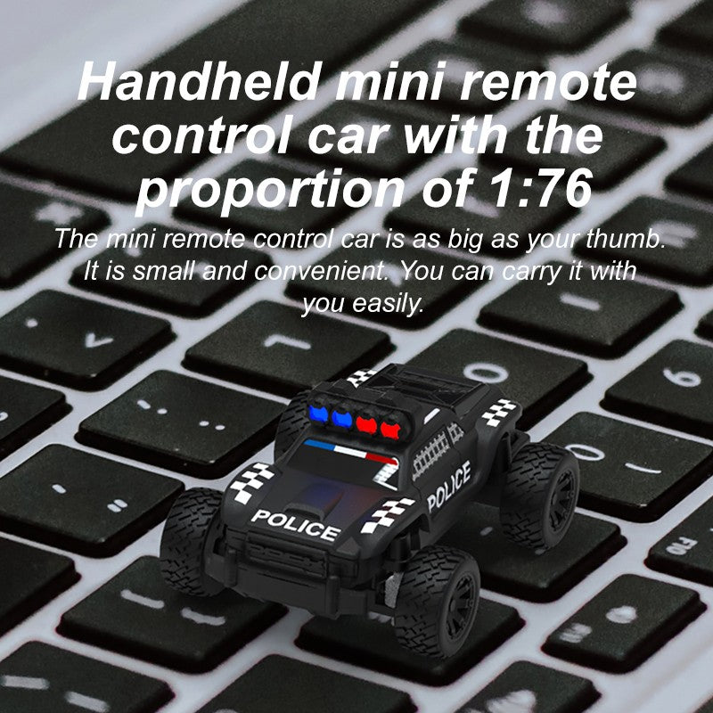 RC Mini Car C82 RTR 1/76 2.4G Police Off-Road Truck Full Proportional Vehicle with Remote Controller