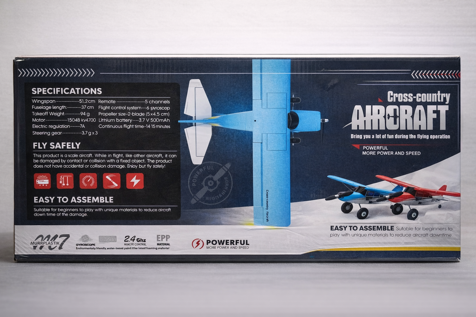 CROSS-COUNTRY AIRCRAFT QIDI-560 M7 51.2CM WING SPAN 37CM FUSELAGE (BLUE)